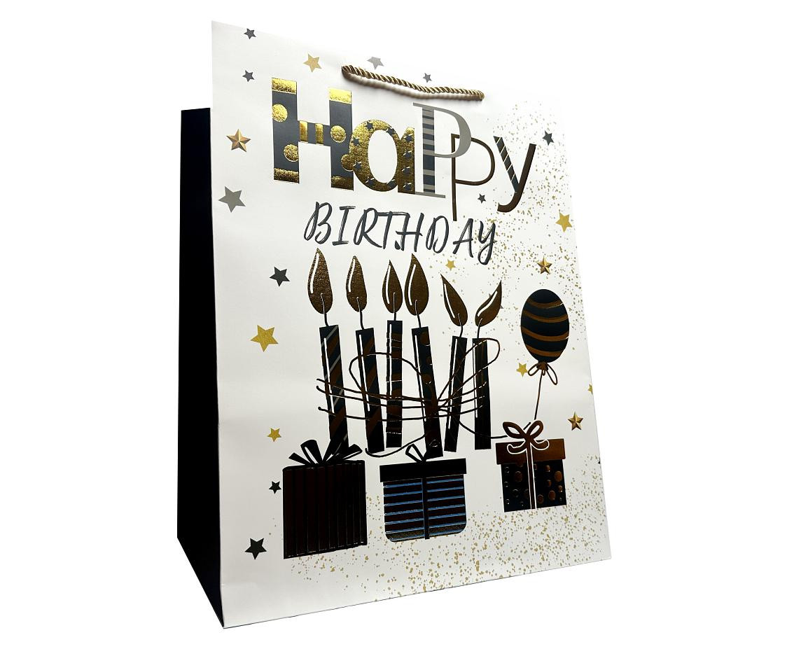 Gift bag (wide bottom) A3 Birthday party 30 x42x12 cm mix, 1 pc