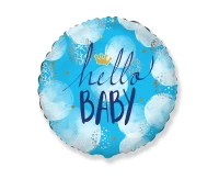 Foil balloon 18" FX Hello Baby Boy, packed