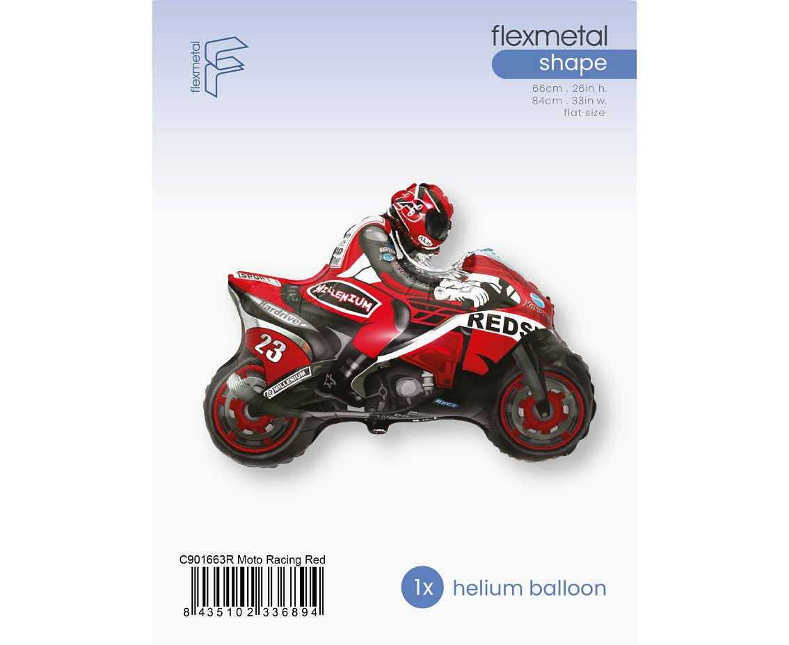 Foil Balloon 24" FX - "Motor" (red), packed