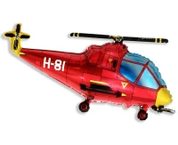 Foil balloon 24" FX - "Helicopter" (red), packed