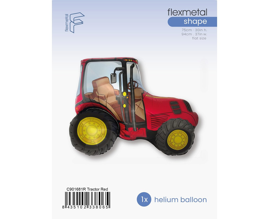 Foil Balloon 24" FX - "Tractor" (red), packed
