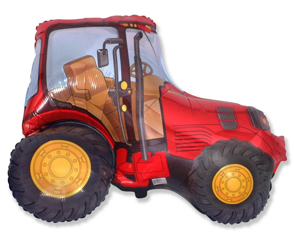 Foil Balloon 24" FX - "Tractor" (red), packed