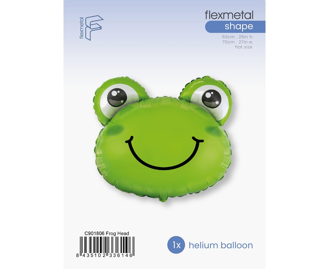 Foil balloon 24" FX Froggy (green), packed