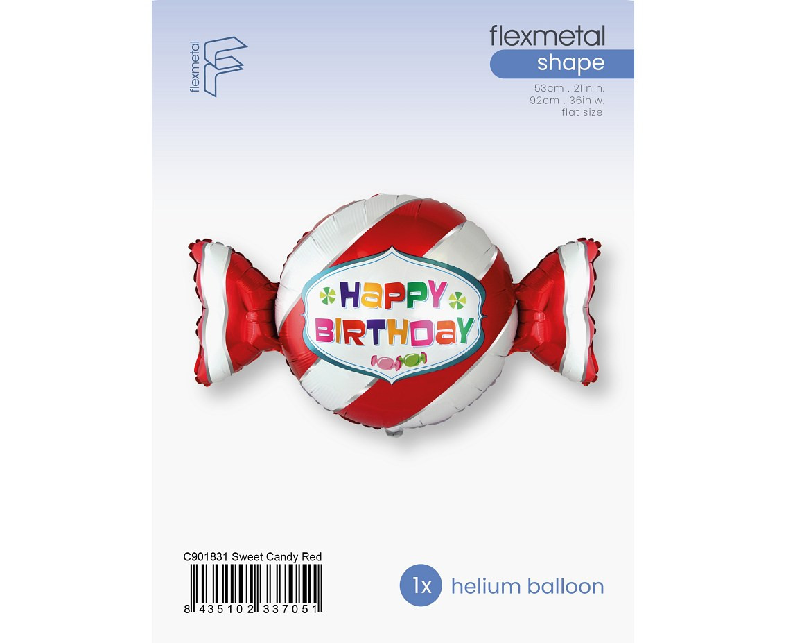 Foil balloon Sweet Candy, red, packed, FX, 24"
