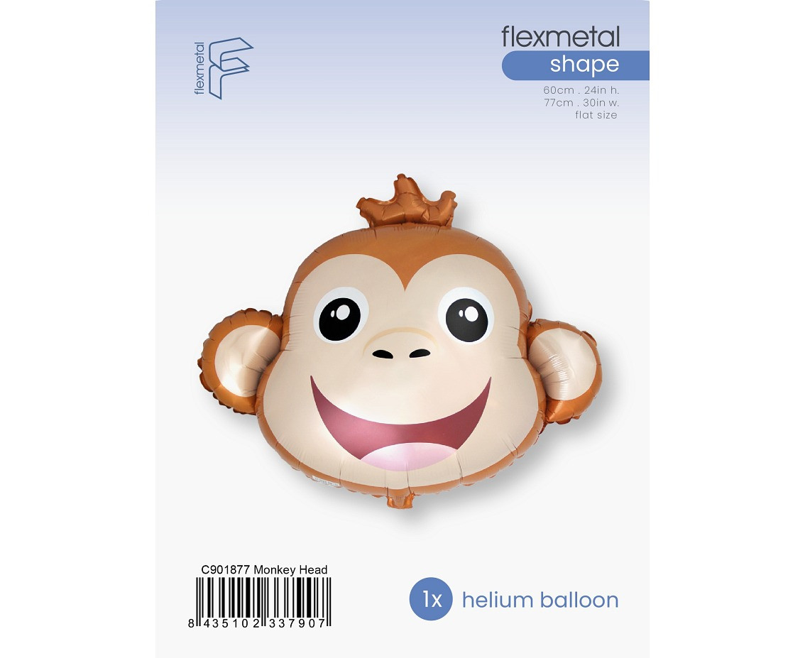 Foil balloon FX 24" - Monkey, packed