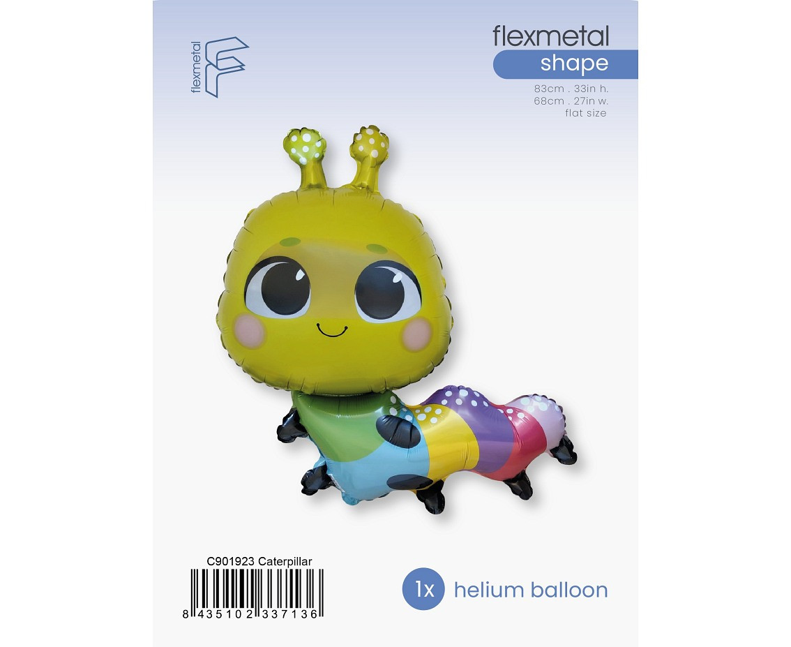 Foil balloon 24" FX- Colorful Caterpillar, packed