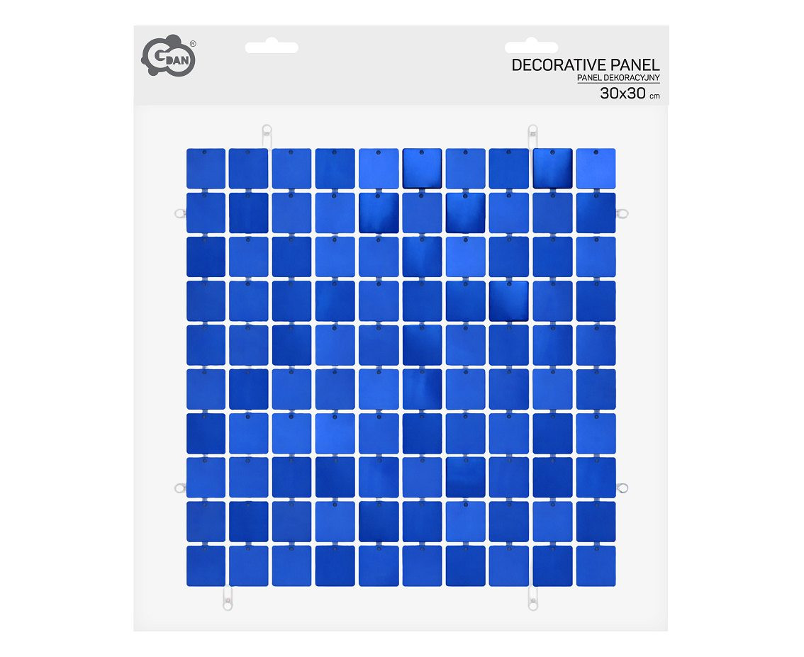 Decorative blue panel, transparent background, 30x30 cm / 100 squares