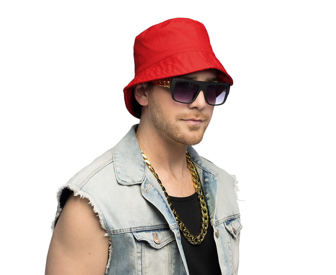 Set 90''s hip hop (bucket hat, party glasses, necklace)