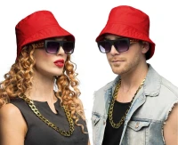 Set 90''s hip hop (bucket hat, party glasses, necklace)