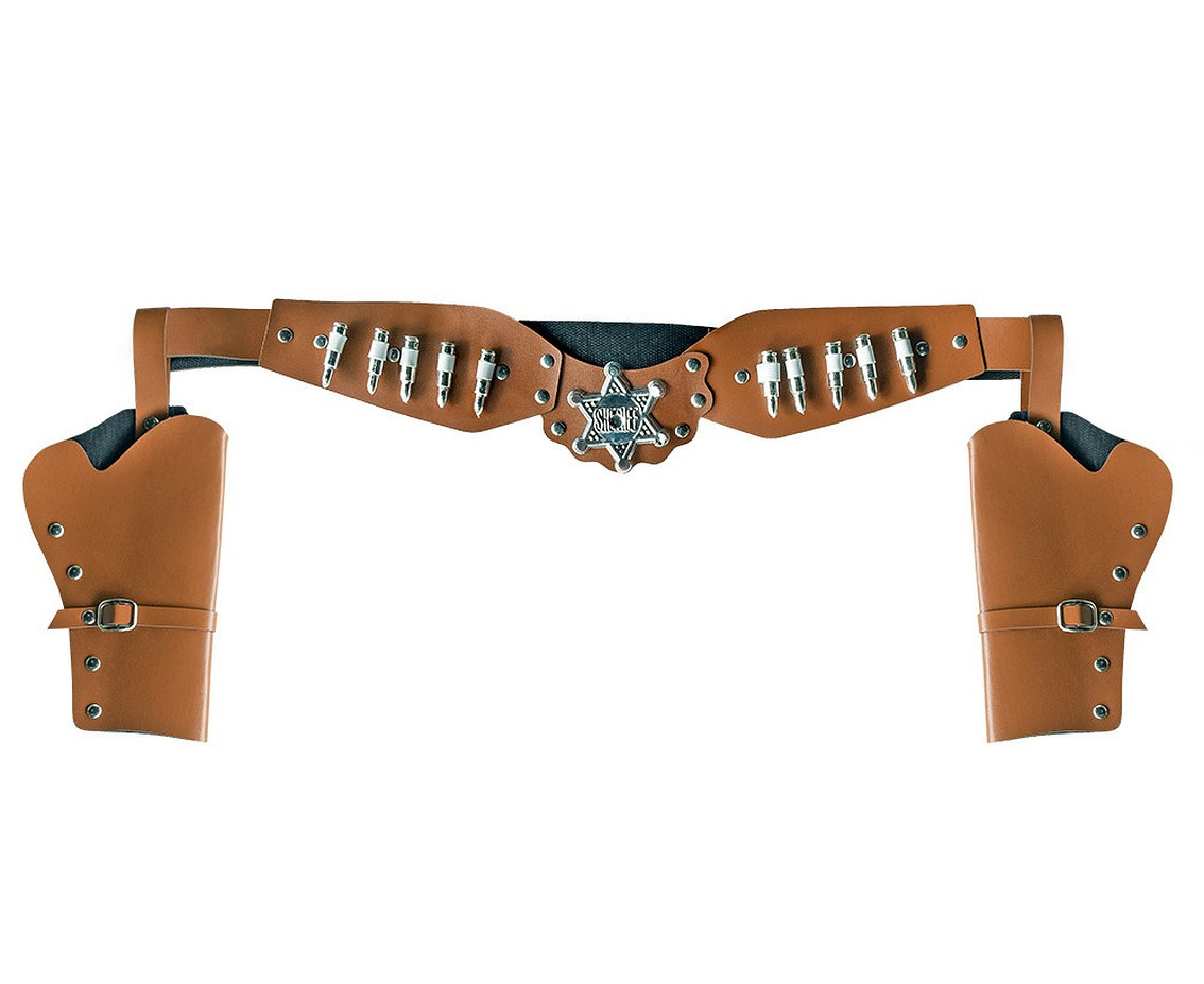 Double cowboy holster Sheriff 2 brown (125 cm)