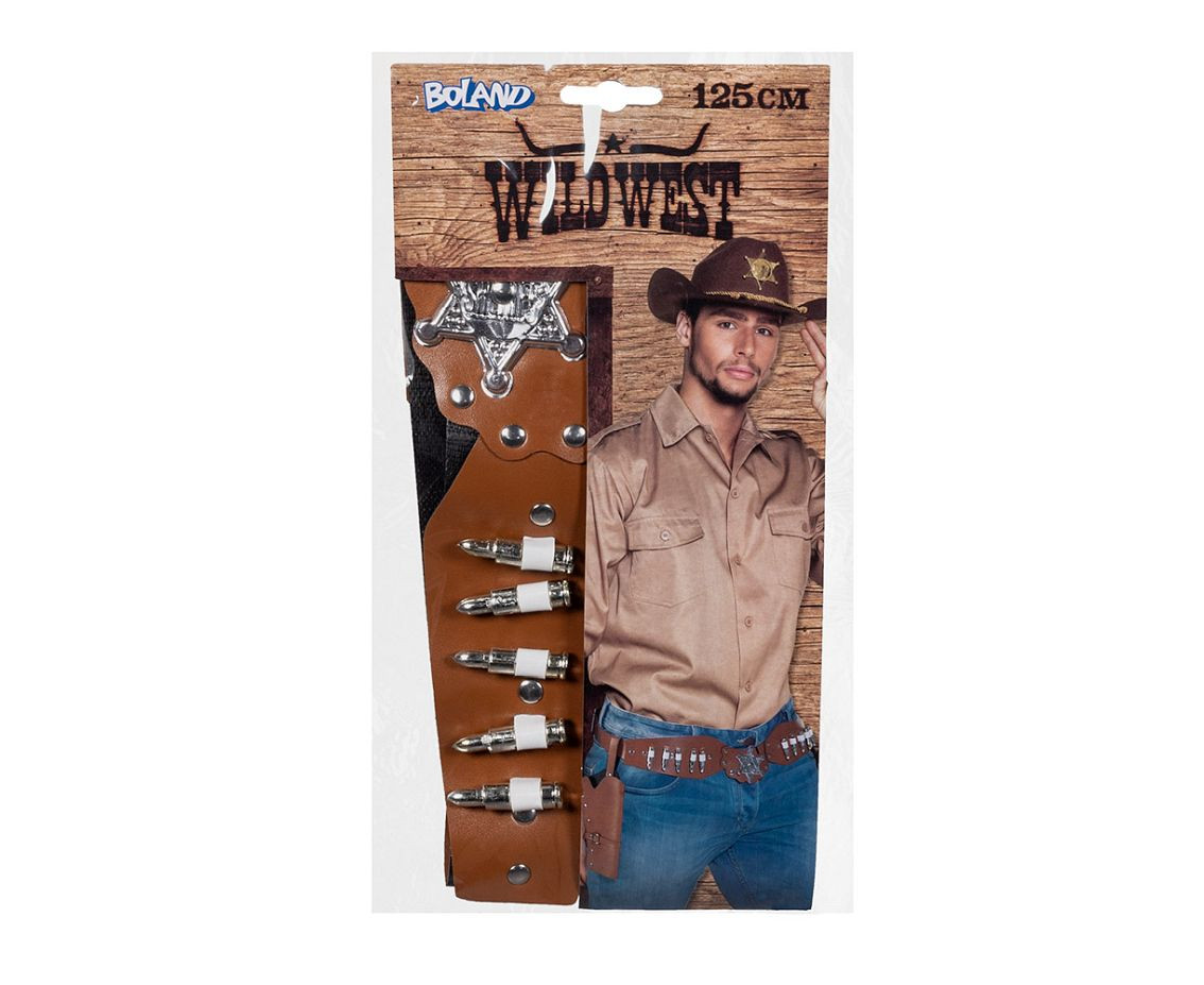 Double cowboy holster Sheriff 2 brown (125 cm)