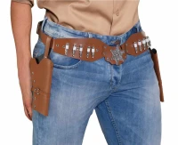 Double cowboy holster Sheriff 2 brown (125 cm)