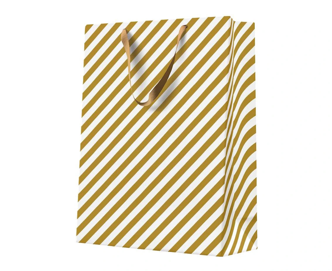 PAW Gift bag Gold stripes 20x25x10 cm, 1 pc