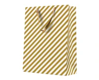PAW Gift bag Gold stripes 30x41x12 cm, 1 pc