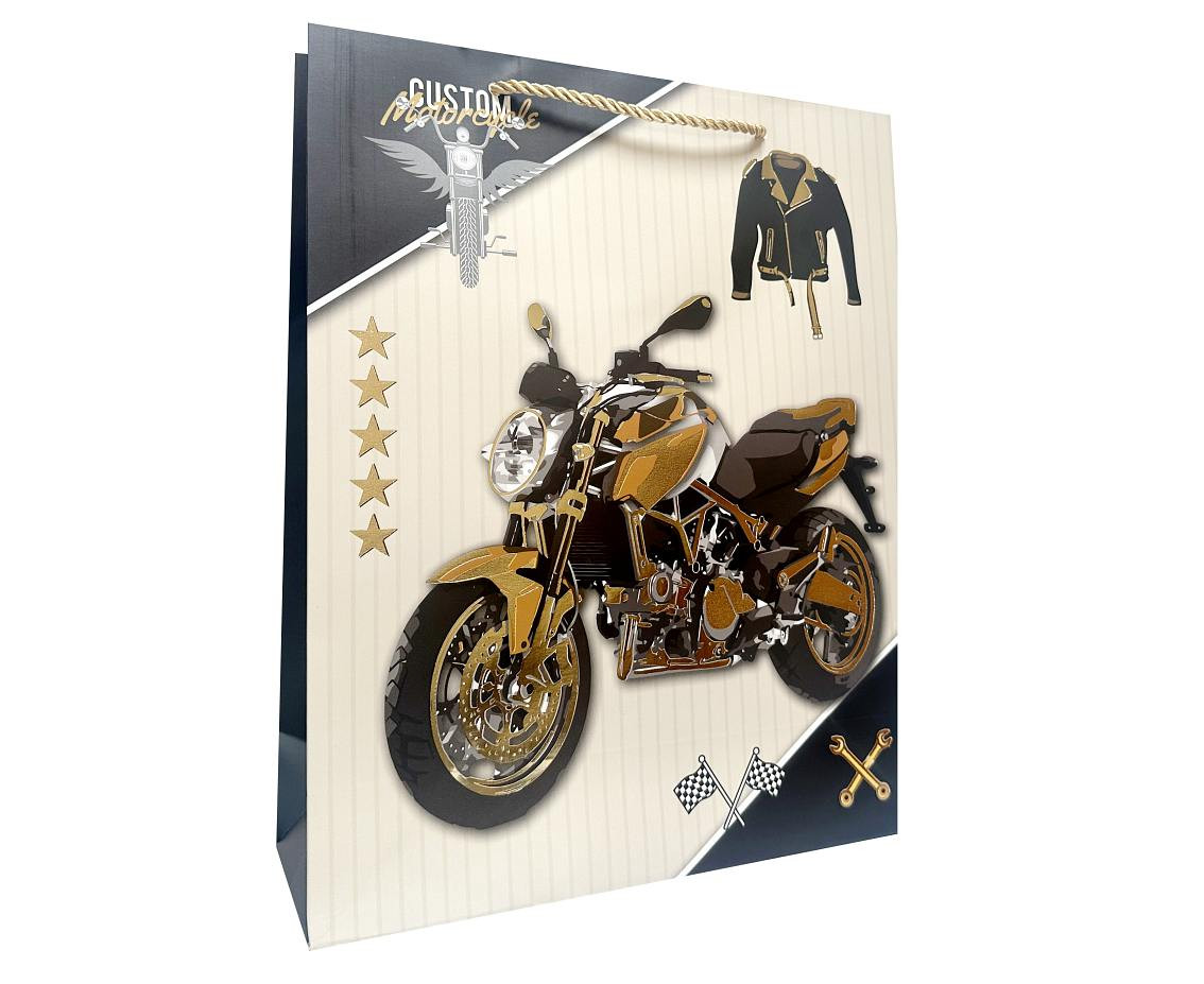 Gift Bag A5 motorcycles 18x23x10 cm, mix, 1 pc.