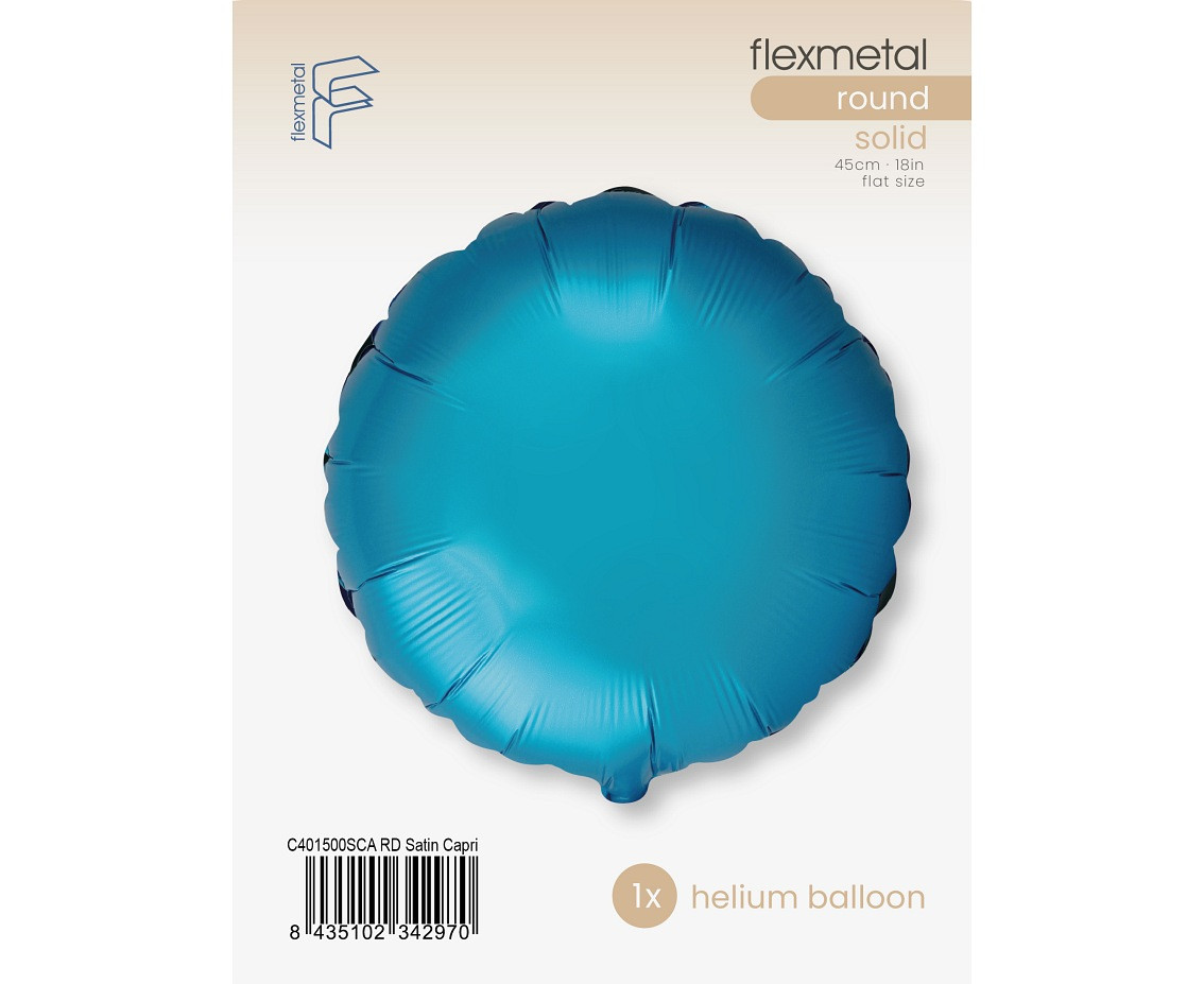 Foil balloon  18" FX - Round (satin Capri) , packed