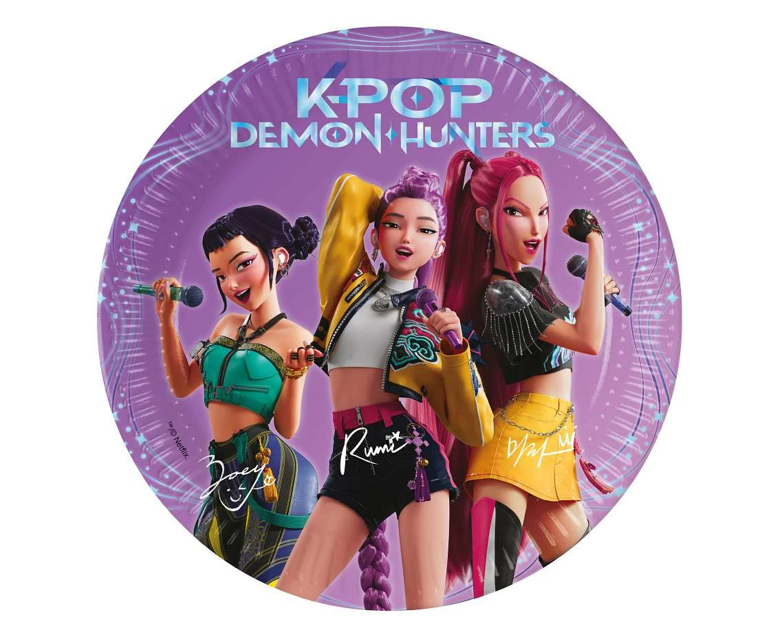 Paper plates K-POP DEMON HUNTERS 20 cm, 8 pcs.