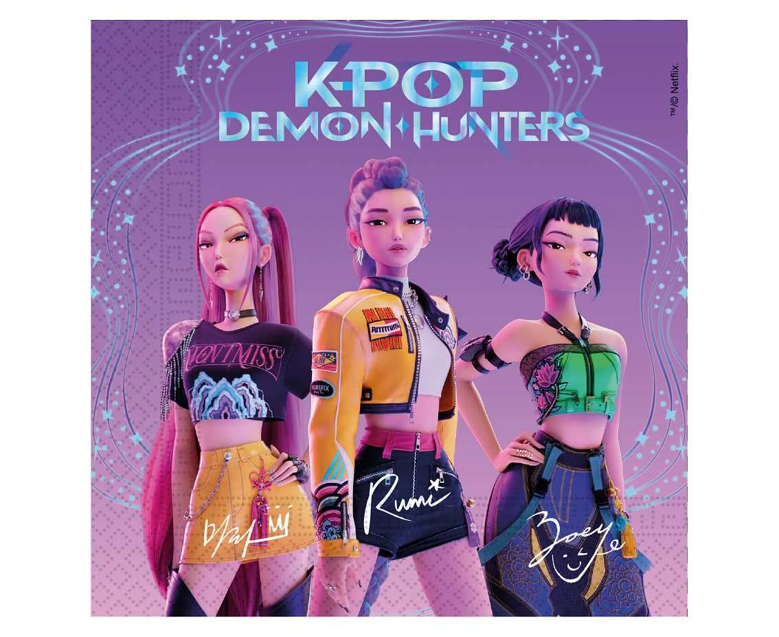 Paper napkins K-POP DEMON HUNTERS 33×33 cm, 20 pcs.
