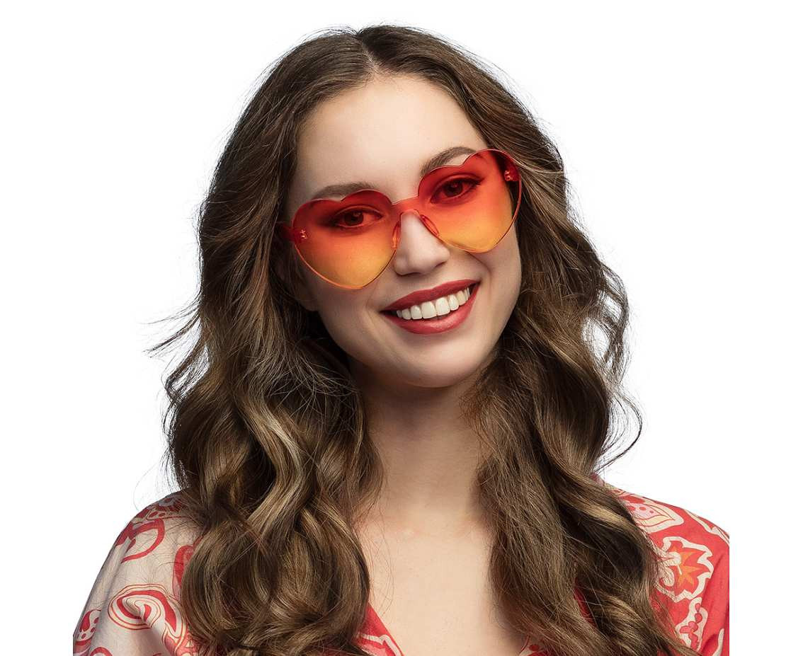 Party glasses Festival hearts orange