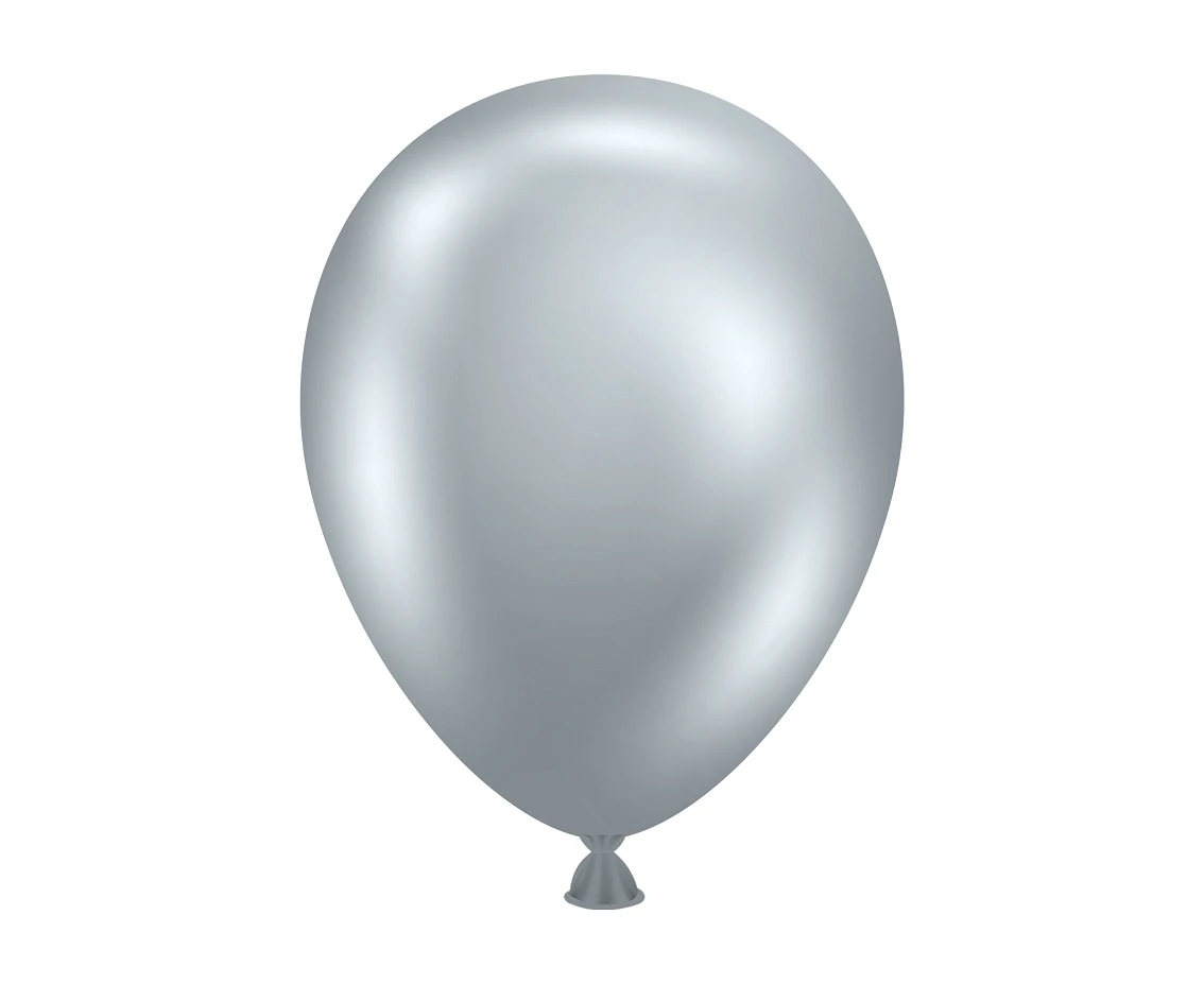 Balloons Tuftex 5", metallic silver, 50 pcs