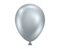 Balloons Tuftex 5", metallic silver, 50 pcs