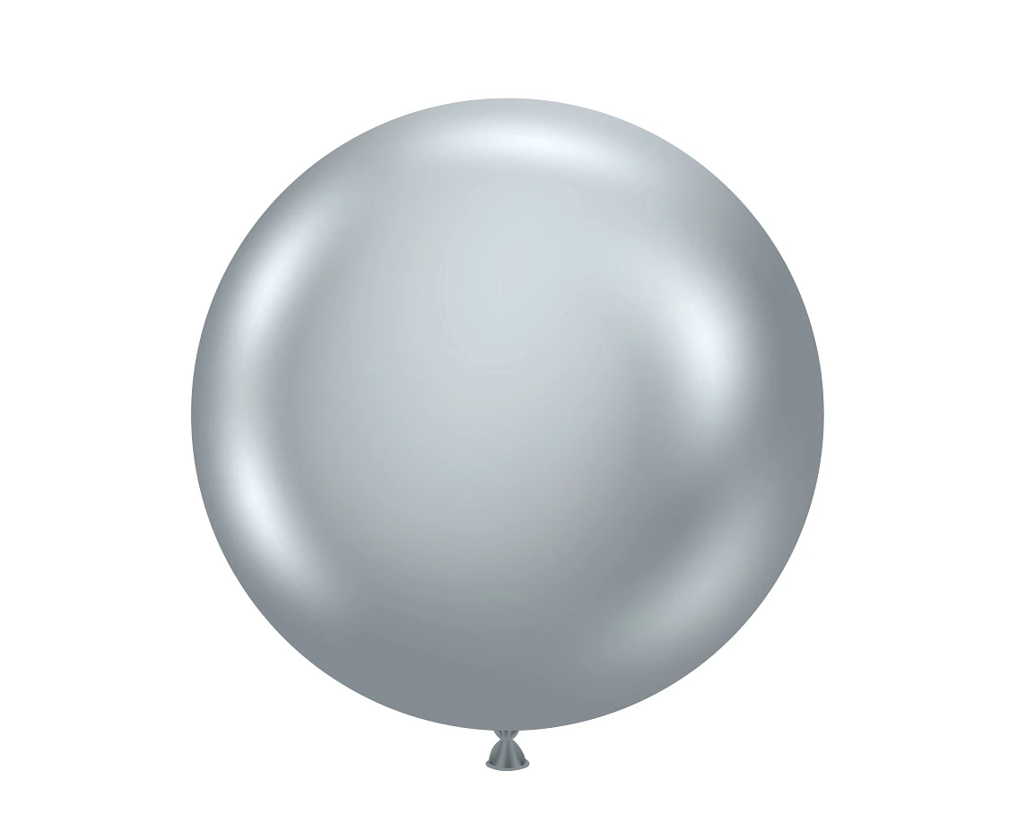 Balloons Tuftex 17", metallic silver, 25 pcs