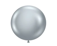 Balloons Tuftex 17", metallic silver, 25 pcs