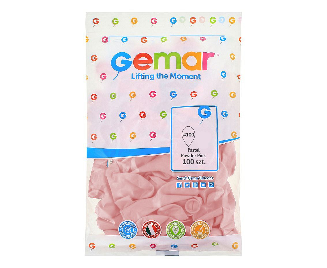 Balloons Gemar 12", pastel powder pink, 100pcs