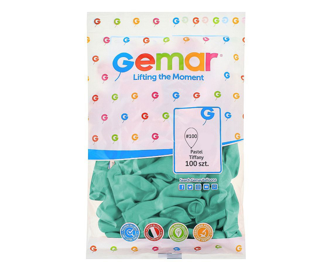 Balloons Gemar 12", pastel tiffany, 100pcs