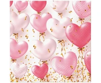 PAW Paper Napkins Balloon Hearts, 33x33 cm, 20 pcs.