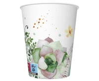 POLMAK Paper cups Watercolor, Flowers, Leaves, 250 ml, 8 pcs.