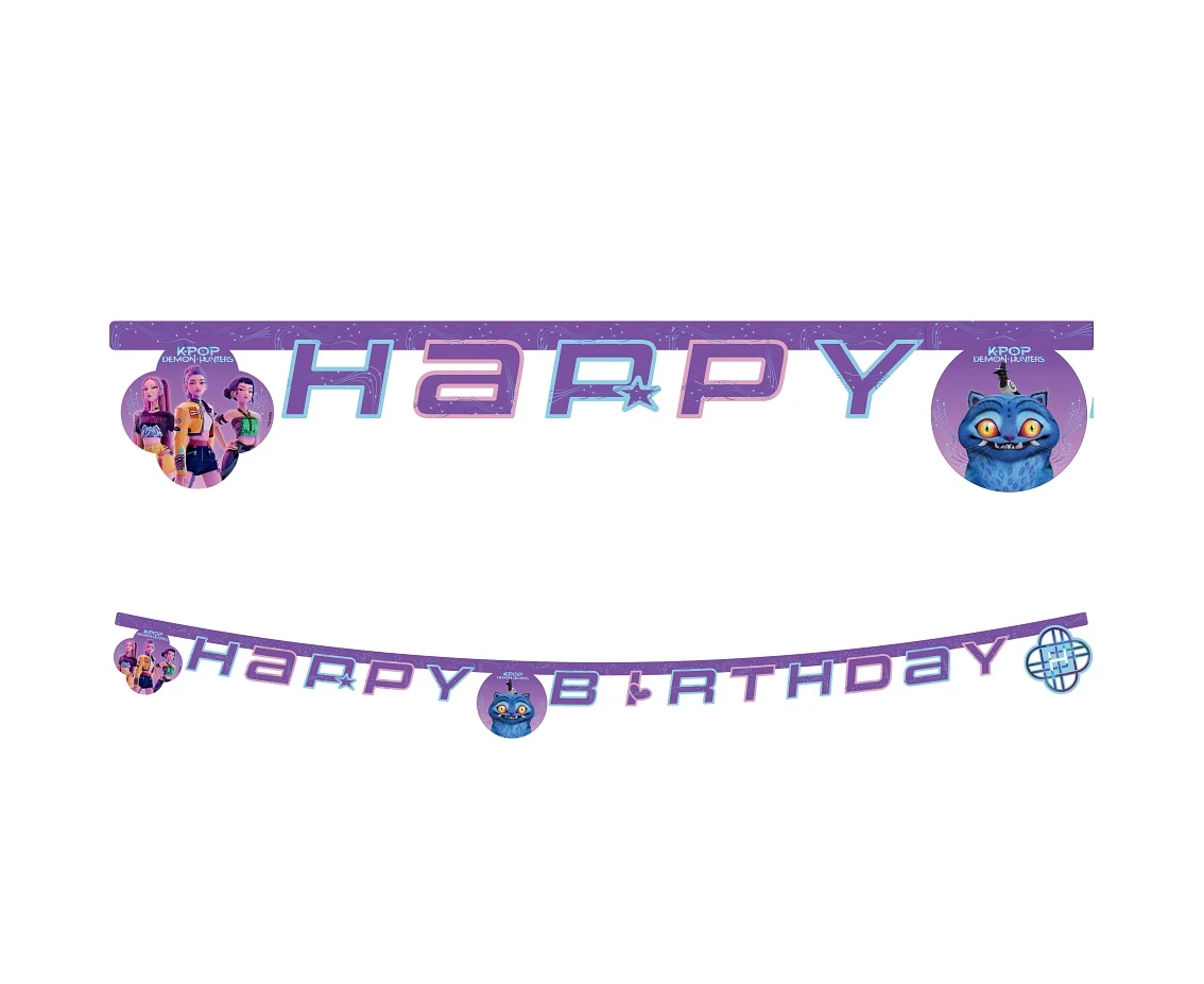 Paper Banner HAPPY BIRTHDAY K-POP DEMON HUNTERS