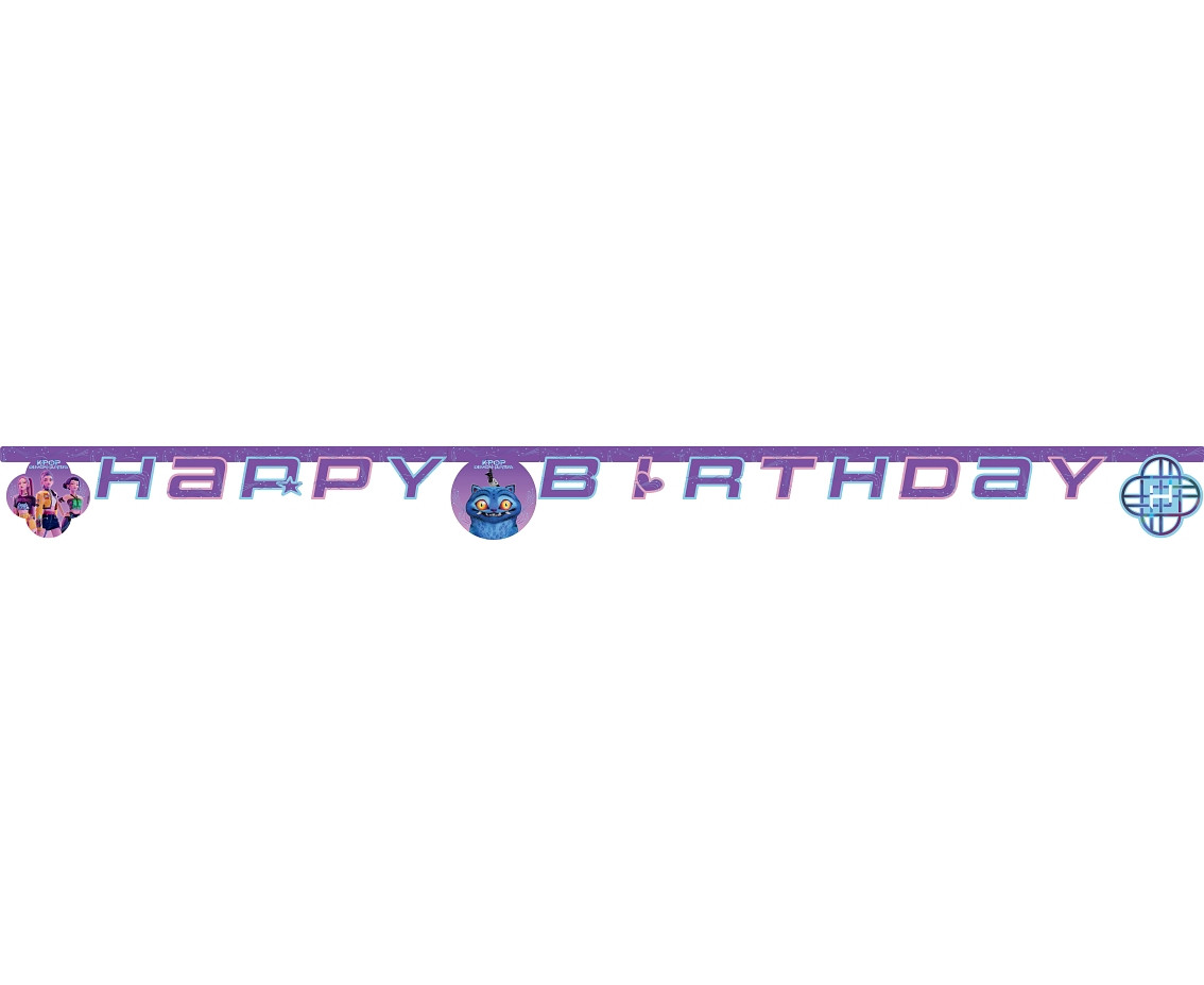 Paper Banner HAPPY BIRTHDAY K-POP DEMON HUNTERS