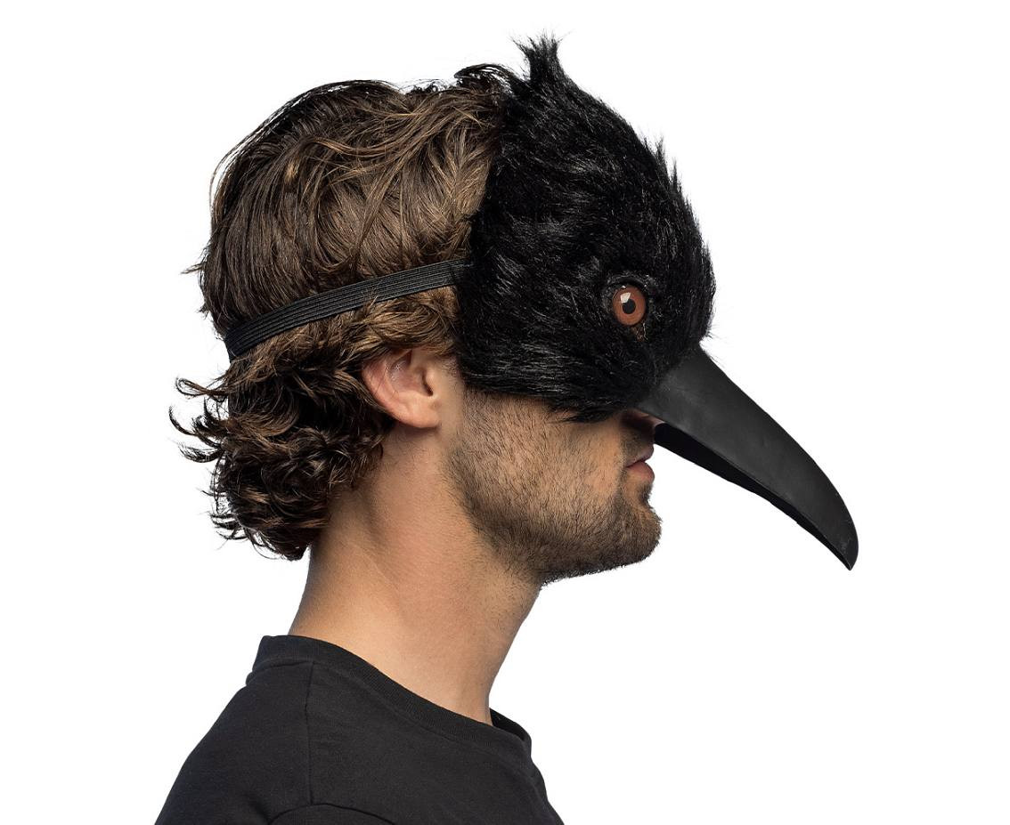 Plush half mask Crow