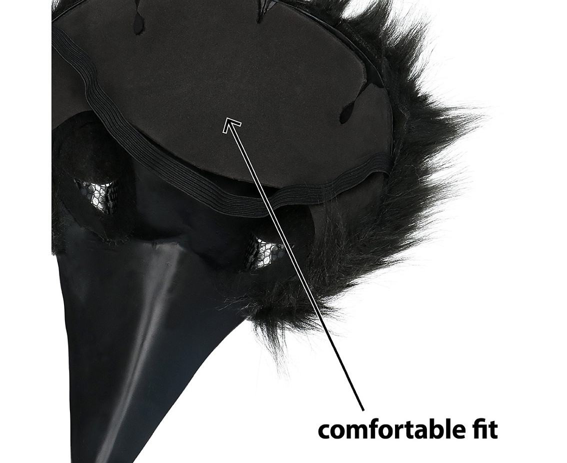 Plush half mask Crow