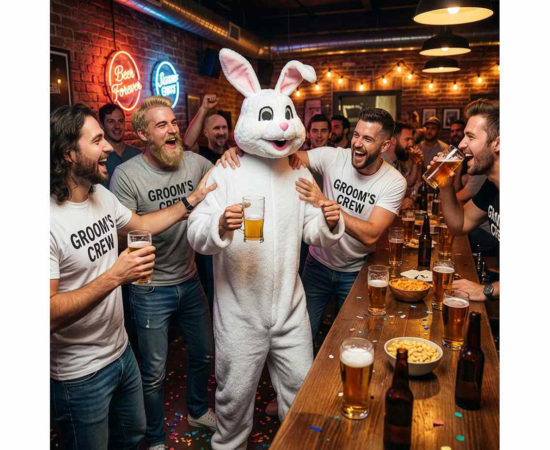 Bunny plush costume for adults (one size)