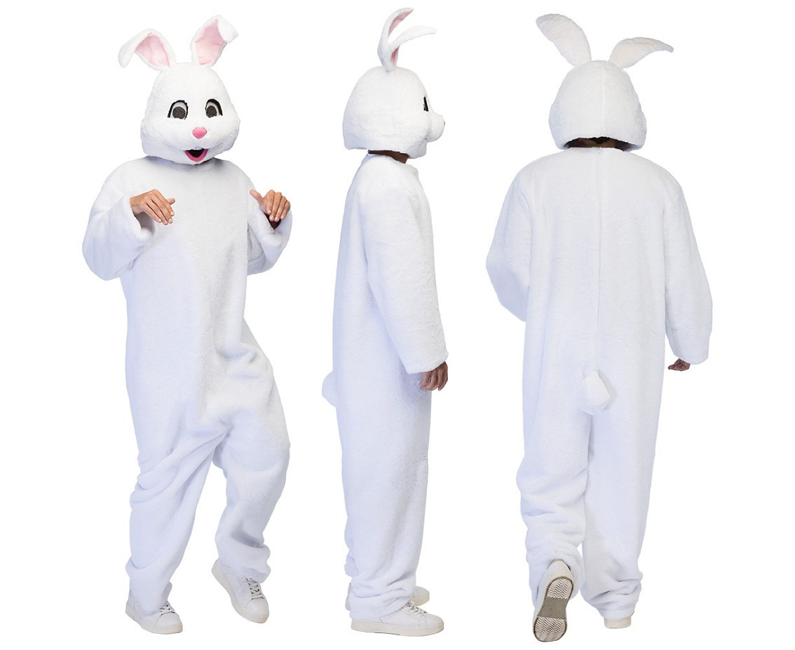 Bunny plush costume for adults (one size)