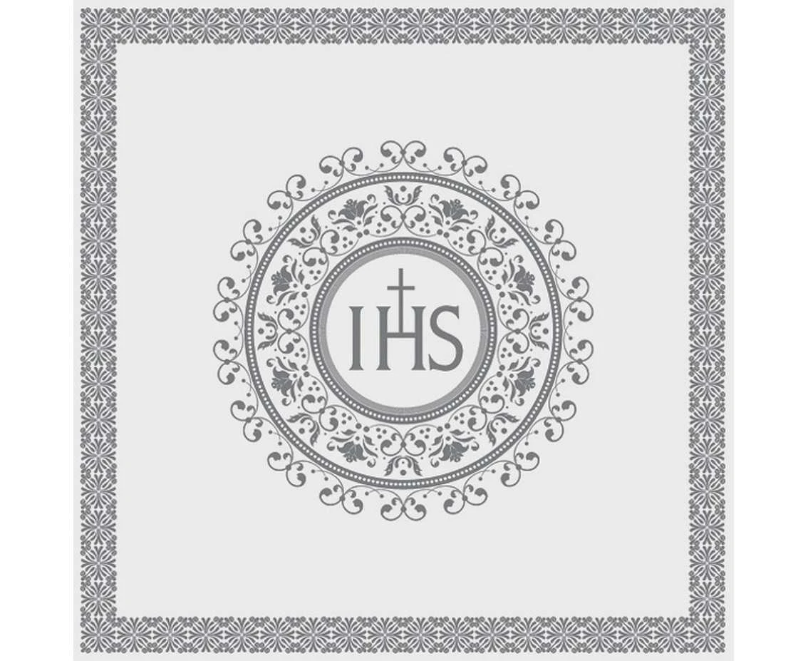 POLMAK Napkins First Communion, silver emblem, 33x33 cm, 20 pcs.