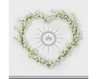 POLMAK Napkins First Communion, silver heart, 33x33 cm, 20 pcs.