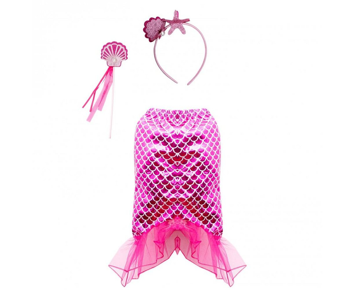 Little Mermaid Set (pink skirt, headband, wand)