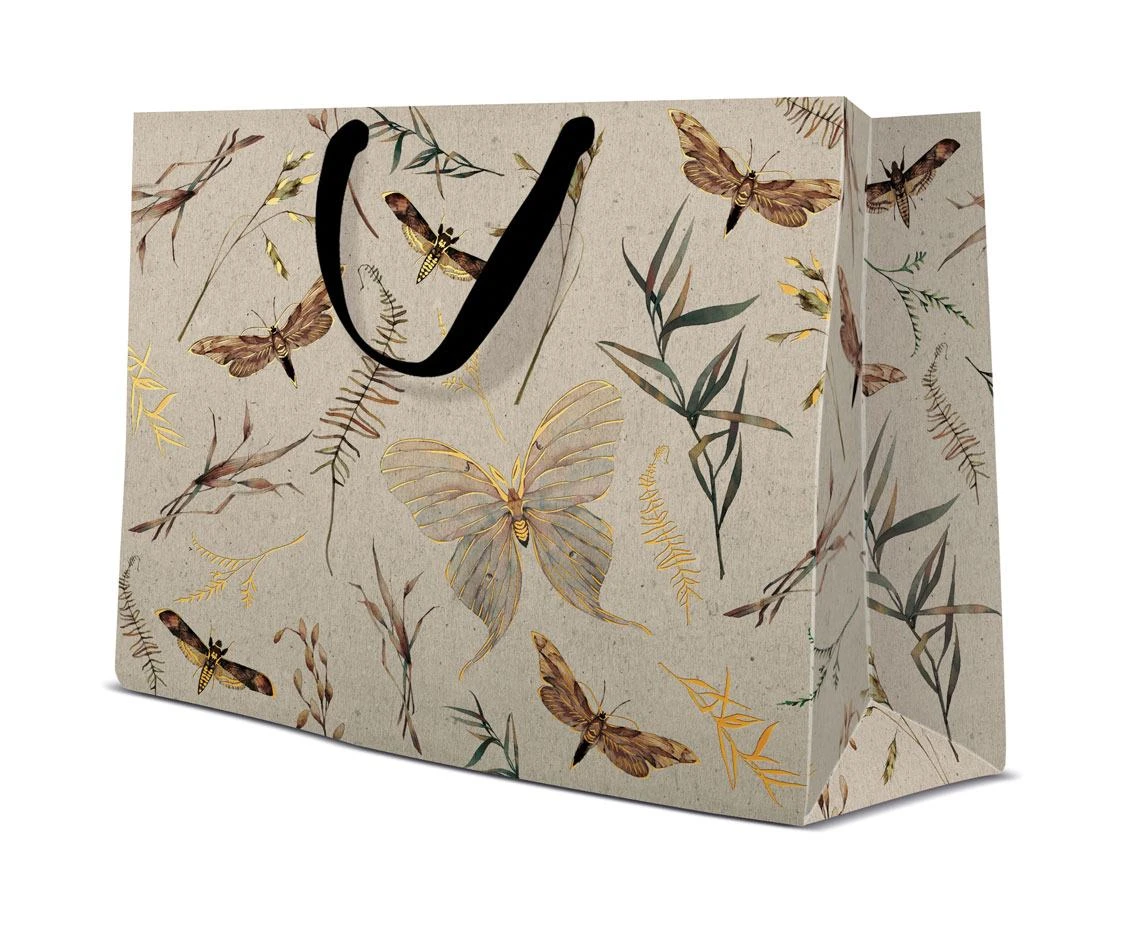 PAW gift bag Moths, 33,5 x 26,5 x 13 cm