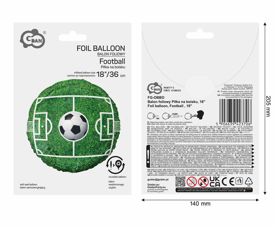 Foil balloon, Football , 18"
