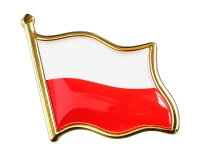 Polish flag pin (metal), 2x2 cm, 1 pc.