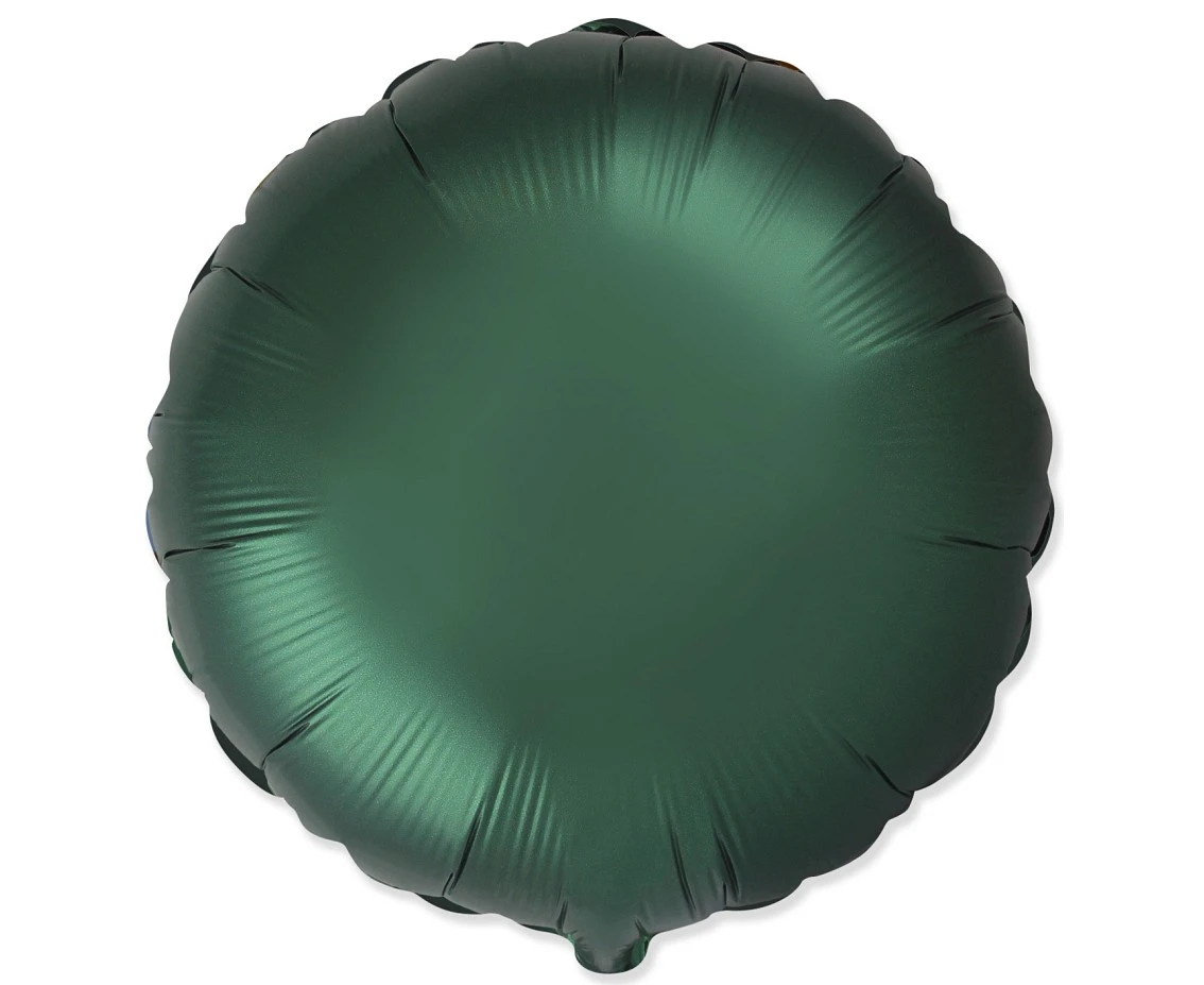 Foil Balloon 18" FX - round (satin dark green), unpacked