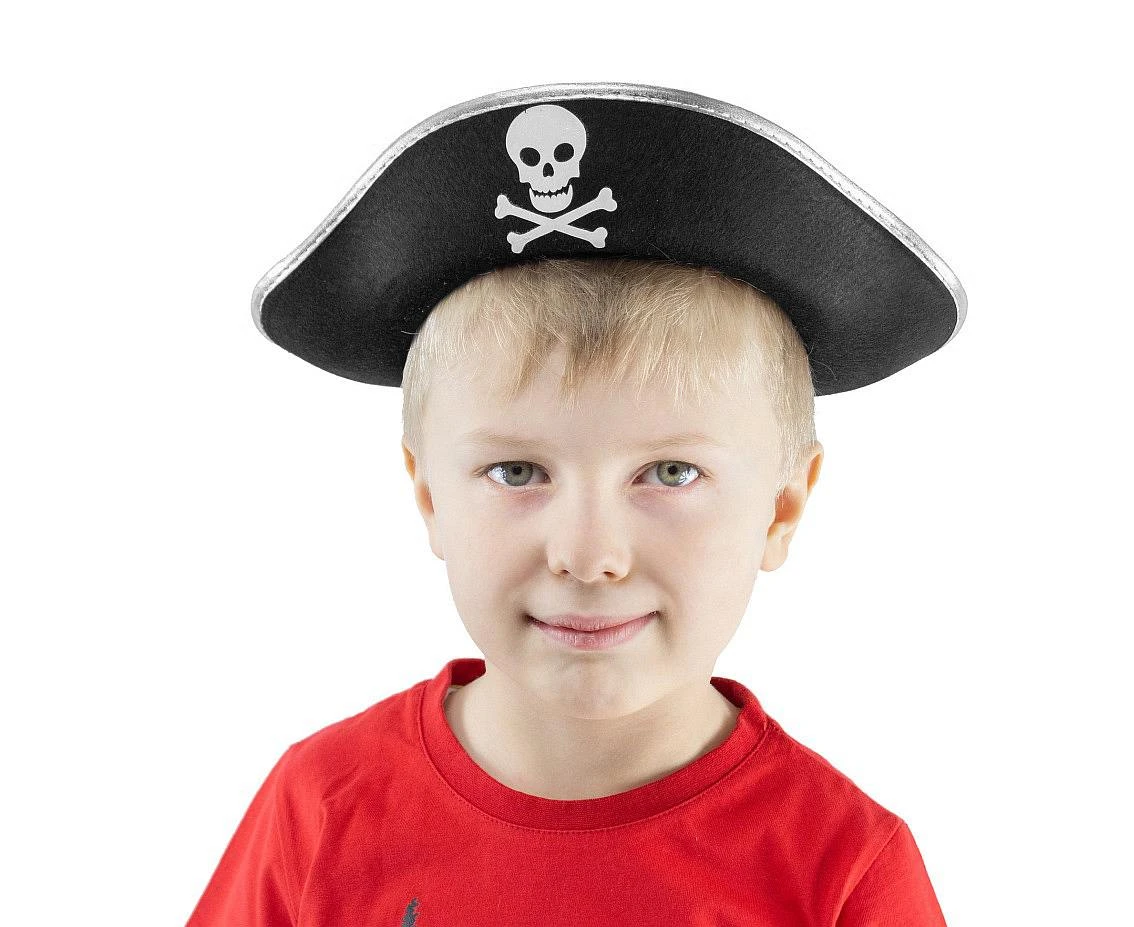Hat pirate, with silver border  , size S