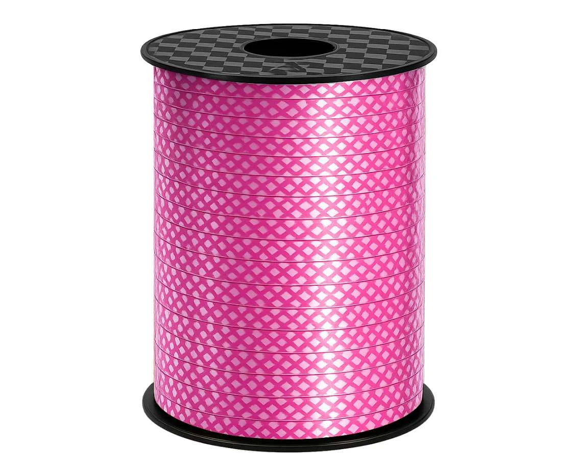 Ribbon silver and pink checkered pattern, 500 y (458 m)