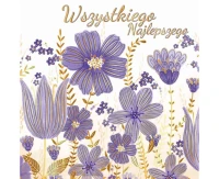 Greeting card kw purple flowers ii, 1 pc.