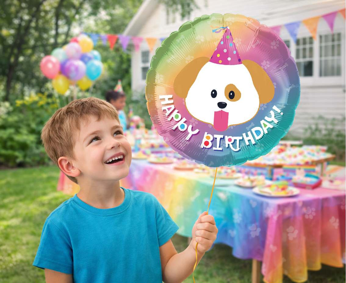 Foil balloon 18" Birthday Doggy