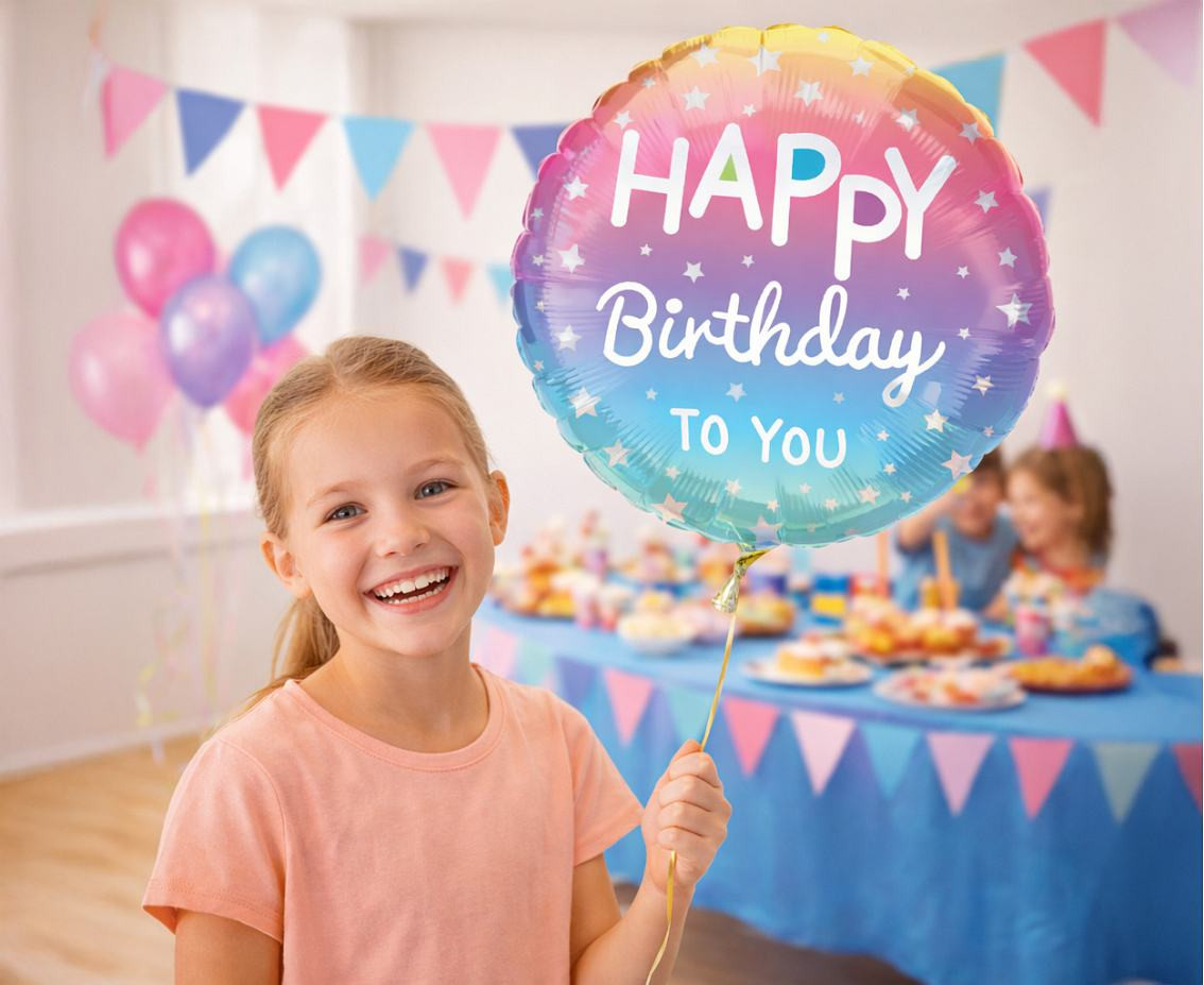 Foil balloon 18" Happy Birthday, gradient, ombre