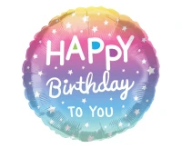 Foil balloon 18" Happy Birthday, gradient, ombre